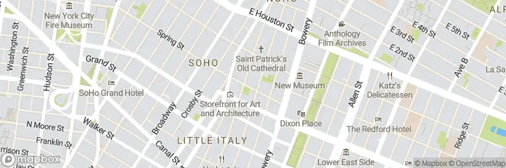 Map of Miete Bowery Einzelhandel