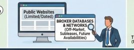 Access to hidden inventory: off-market listings, subleases, and future availabilities via broker databases and networks.