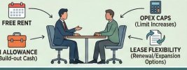 Negotiating beyond base rent: free rent, TI allowance, OPEX caps, and lease flexibility for renewal or expansion.